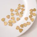 Pendentifs cœurs métalliques dorés avec petit trou pour création de bijoux DIY - Cœur / 10x9mm (5 Pièces/Paquet) / Or