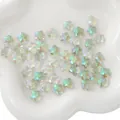 10mm iridescent AB crystal flower beads for DIY jewelry and handmade bracelets - 10 Pieces/Pack (10mm) / Aurora Green