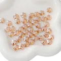 Champagne floral faceted glass beads 10mm for DIY jewelry making and necklaces - 10 Pieces/Pack (10mm) / Champagne Gold