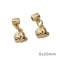 Pair of 14k gold-filled elephant charms for DIY bracelets, size 6 x 20 mm - Elephant Shape (#01 Style) / 1 Piece/Pack (6x20mm) / Gold