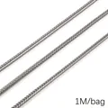 Silver stainless steel wheat chain for DIY jewelry making, 1 meter per bag pack - Fine Wheat/Foxtail Braid Chain