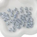 Cold grey flower-shaped multifaceted glass beads for DIY necklace and bracelet jewelry making - 10 Pieces/Pack (10mm) / Blue
