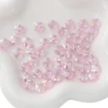 Pink AB coating crystal glass flower beads for DIY handmade jewelry bracelets - 10 Pieces/Pack (10mm) / Pink