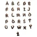 Komplettes Set aus 26 schwarzen Emaille Goldbuchstaben A-Z für DIY-Schmuckherstellung - Buchstabe A / 2 Stück/Packung / Schwarz