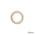 Anneau en bois naturel de 55mm pour bricolage avec surface polie et grain organique - 55mm (2 Pièces/Paquet) / Couleur bois naturel