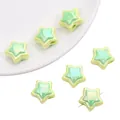 Sternförmige Acrylperlen mit hellgrünem Aurora-Finish für DIY Schmuck-Bastelprojekte - 18mm (4 Stück/Packung) / Gelb Und Grün Gemischt