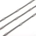 Silver stainless steel mesh chain with cylindrical metal tube accents for DIY jewelry - 3.0花兰包管样式
