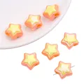 Cuentas de estrella en acrílico perlado, naranja y amarillo para joyería DIY - Naranja