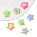 Cuentas de estrella acrílicas aurora en tonos macaron para creación de joyas DIY - Colores Surtidos