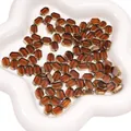 Amber rectangular crystal glass beads with golden edges for DIY jewelry making - Amber