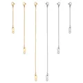 Detail of stainless steel extender chains with lobster clasps and tags in gold and silver - Gold/Silver Mix / 6 Pieces/Pack (1 each of 6/10/15cm)