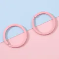 Light pink painted 30mm iron flat keyring DIY craft accessories in 2-piece set - 30mm / Pink