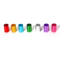 Set of seven colorful aluminum crown hair rings with textured finish for DIY braiding styles - Horizontal Stripe Style (07款)
