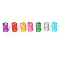 Set of 7 colored hollow aluminum beads in purple red gold pink green silver and blue - Hollow Starburst Style (08款)