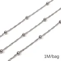 Silver twisted water wave bead chain for DIY jewelry making, 1M per bag packaging - 03水波包珠样式