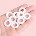 Perline ad anello bianco latte per creazione di collane e bracciali artigianali DIY - Diametro circa 16mm Diametro Interno circa 8mm (5 Pezzi/Confezione) / Bianco