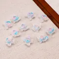 Χάντρες τριαντάφυλλου από ρητίνη DIY, σετ 11 τεμαχίων με μπλε και ροζ διαβάθμιση - Μεγάλο Τριαντάφυλλο / 20 Τεμάχια/Συσκευασία (Περίπου 9x13mm) / Ροζ Μωβ