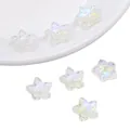 Gradient AB coated glass sakura flower beads for DIY jewelry and accessory making - 10 Pieces/Pack (13x12mm) / Pointed Flower Imported Color
