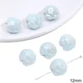 12mm light blue ceramic rose bead with pearl glaze finish for DIY jewelry making - 12mm / Rose (5532104770625) / 2 Pieces/Pack / Light Blue