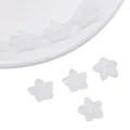 Translucent white 5-petal gradient flower beads for DIY jewelry making and crafts - 10 Pieces/Pack (13x12mm) / Pointed Flower Jelly White