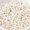 3-5mm round white imitation glass pearls with pre-drilled holes for DIY jewelry making - 3mm (Approx 1mm Hole) - 50 Pieces/Pack / Pure White