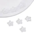 Iridescent white gradient flower glass beads for DIY jewelry and hair accessories - 10 Pieces/Pack (13x12mm) / Pointed Flower Pearlescent White