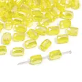 Gefacetteerde gele glazen vatkralen met iriserende glans voor DIY-sieraden maken - 10 Stuks/Verpakking / Transparant Geel
