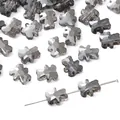 Faceted smoke gray bear glass beads for DIY jewelry making handmade necklaces - 10Pcs/Pack / Gray
