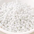 Bulk 3-5mm white imitation pearl beads with holes for DIY jewelry and necklace crafting - 3mm (Approx 1mm Hole) - 50 Pieces/Pack / White