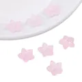 Pink translucent flower-shaped glass beads for handmade jewelry making and DIY crafts - Pointed Flower Pink