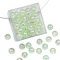Faceted light green iridescent acrylic beads in a clear box for DIY jewelry making - 12mm / 20Pcs/Pack / Green