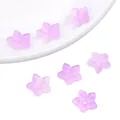 Translucent lilac gradient glass flower beads for DIY jewelry and hair accessories - Pointed Flower Gradient Purple