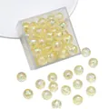 Iridescent light yellow faceted acrylic beads in a clear plastic organizer box - 12mm / 20Pcs/Pack / Yellow