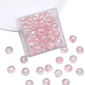 Pink AB aurora faceted acrylic beads in a clear storage box for DIY jewelry making - 12mm / 20Pcs/Pack / Pink