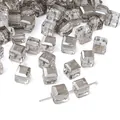 Smoky grey faceted glass square beads for DIY jewelry making with central hole - Large / 10 Pieces Pack / Gray