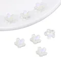Iridescent flower-shaped glass gradient beads for DIY jewelry making and hair accessories - Cherry Blossom Imported Color