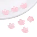 Pink frosted sakura cherry blossom glass beads for DIY handmade jewelry crafting - Cherry Blossom Light Pink
