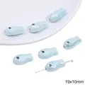 Light blue ceramic fish bead for DIY jewelry making, 19x10mm size variant - Double-sided Fish Shape / 19x10mm 2 Pieces/Pack