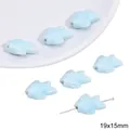 Blue fish shaped ceramic beads for DIY jewelry making 19x15mm handcrafted charm beads - Fish Shape / 19x15mm 1 Piece/Pack