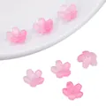 DIY jewelry gradient pink cherry blossom beads in frosted resin finish for handmade crafts - Cherry Blossom Gradient Pink