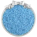 Light blue glass seed beads for DIY jewelry displayed in a silver decorative tray - 10g/Pack / 2.5mm / Steel Blue