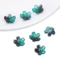 DIY flower-shaped gradient blue-grey cherry blossom glass beads for jewelry making - Cherry Blossom Gradient Dark Green