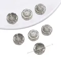 Transparent grey plum flower glass bead with radial texture for DIY jewelry making - 10Pcs/Pack / Smoke Gray