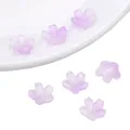 Frosted light purple cherry blossom glass beads for DIY jewelry and crafts making - Cherry Blossom Gradient Lilac