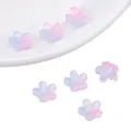 Pink and blue gradient frosted glass cherry blossom beads for DIY jewelry making - Cherry Blossom Gradient Pink Blue