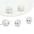 Perle in acrilico bianco cangiante a forma di maialino per gioielli fai-da-te per bambini - Forma di Maiale / 1 Pezzo/Confezione (27x19mm) / Bianco cangiante