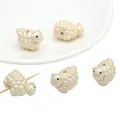 Perline in acrilico bianco perlato a forma di agnello per gioielli fai-da-te e hobby - Forma di Pecora / 1 Pezzo/Confezione (29x17mm) / colore tè al latte