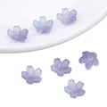 Blue and purple gradient frosted glass cherry blossom beads for DIY jewelry making - Cherry Blossom Gradient Haze Blue