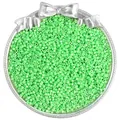 Light green glass seed beads for DIY jewelry displayed in a silver bow metal tray - 10g/Pack / 2.5mm / Bean Green