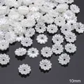 Perles de fleurs blanches 10mm en ABS pour fabrication de bijoux DIY - Petite Marguerite (#06)